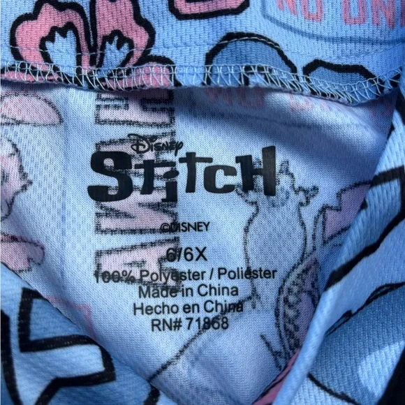 Disney Stitch Kids Button Down Shirt - Blue and Pink - Picture 3 of 4